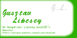 gusztav lipcsey business card